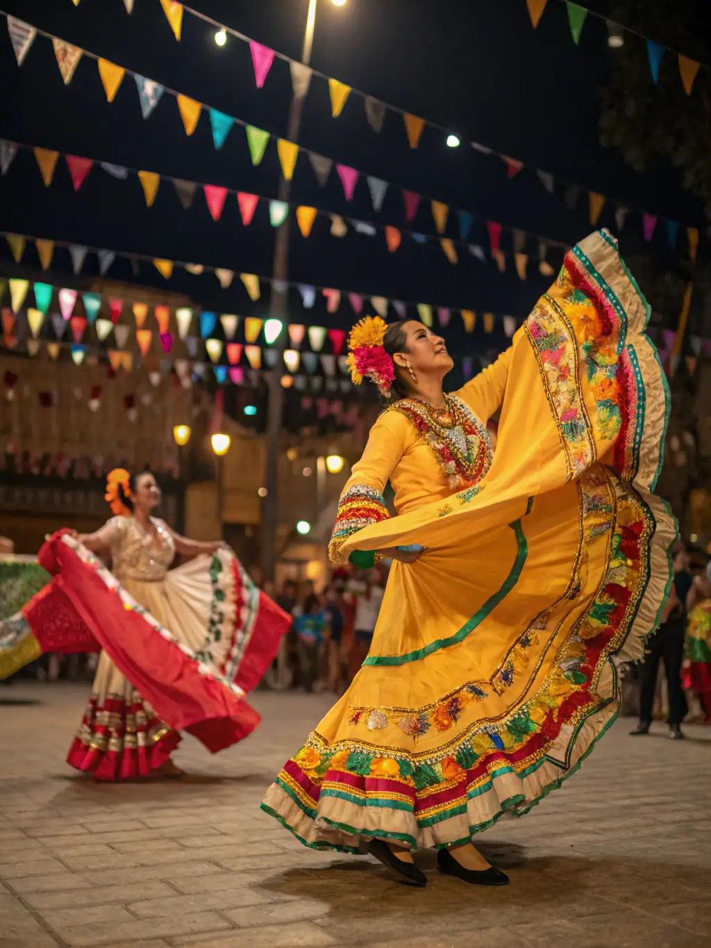 A lively scene from a cultural festival organized by ASSOCIATION DE LA MAISON MALADIERE, featuring music, food, and performances from diverse cultural backgrounds.